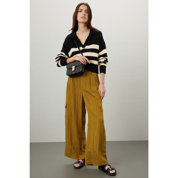 Madewell Pants - Madewell The Harlow Wide-Leg High Rise Olive Drapey Relaxed Cargo Pants Size 14